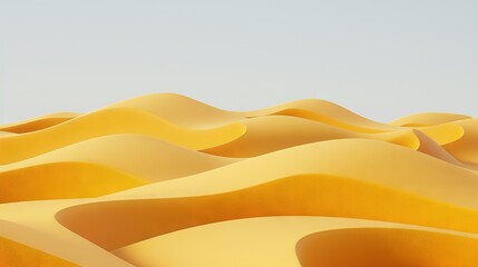   A panorama of golden dunes against a backdrop of azure skies and far-off white clouds