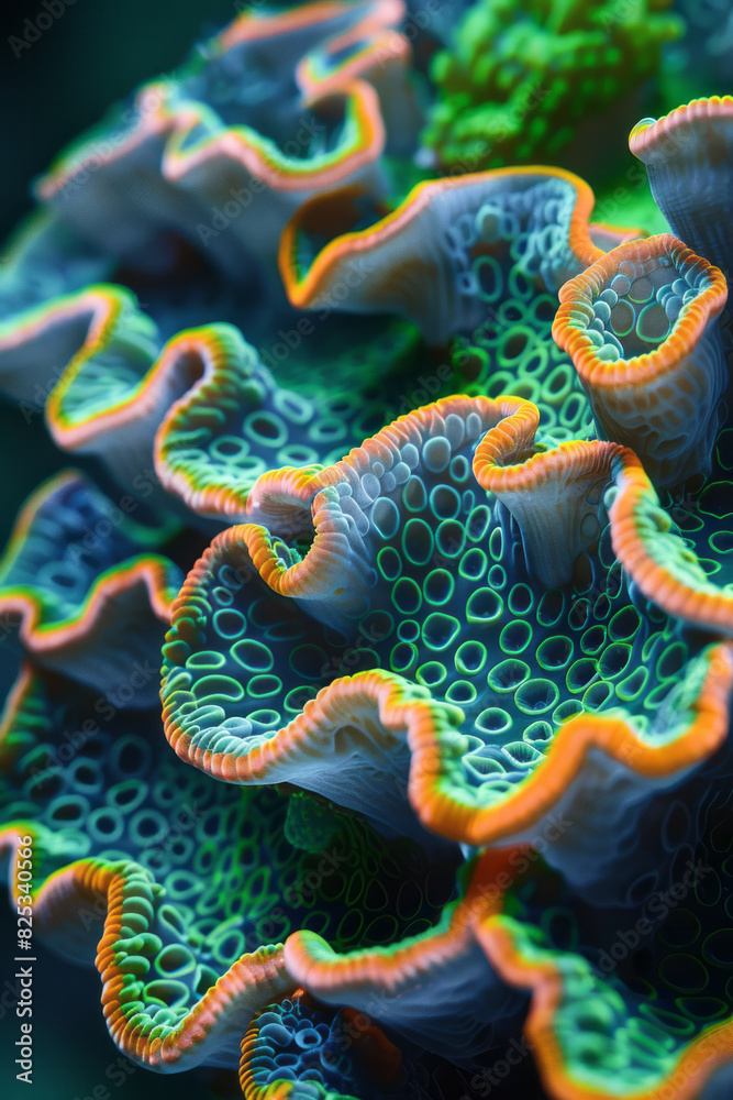 Leinwandbilder Abstract isometric coral formations, creating a complex underwater pattern,