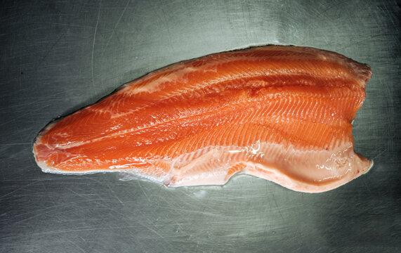 fresh fillet of raw red fish