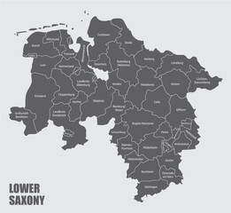 Lower Saxony administrative map