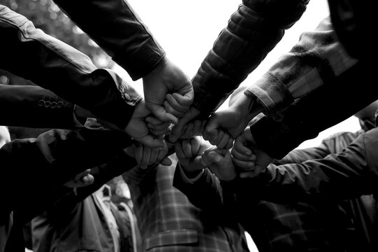Group of a male hands