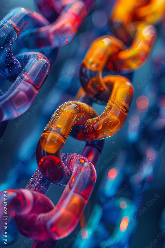 Aufkleber Abstract isometric molecular chains, creating a seamless lattice pattern,