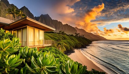 Tropical villa on hawaii