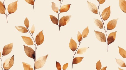 A small leaf in earthy Brown Sugar and Beige tones with minimal composition and negative space.