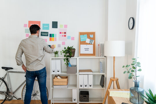Man Organizing Ideas in Office