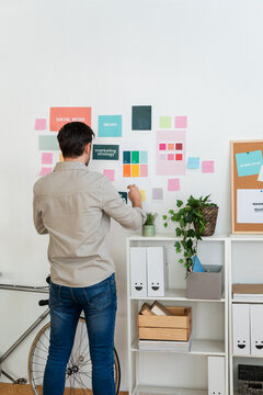 Man Organizing Ideas in Office