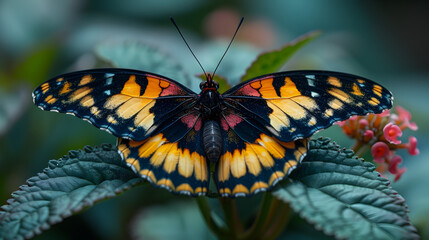 Close-Up of a Butterfly on a Plant