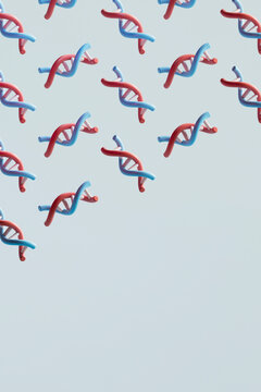 3D Render of Floating DNA Helices Pattern