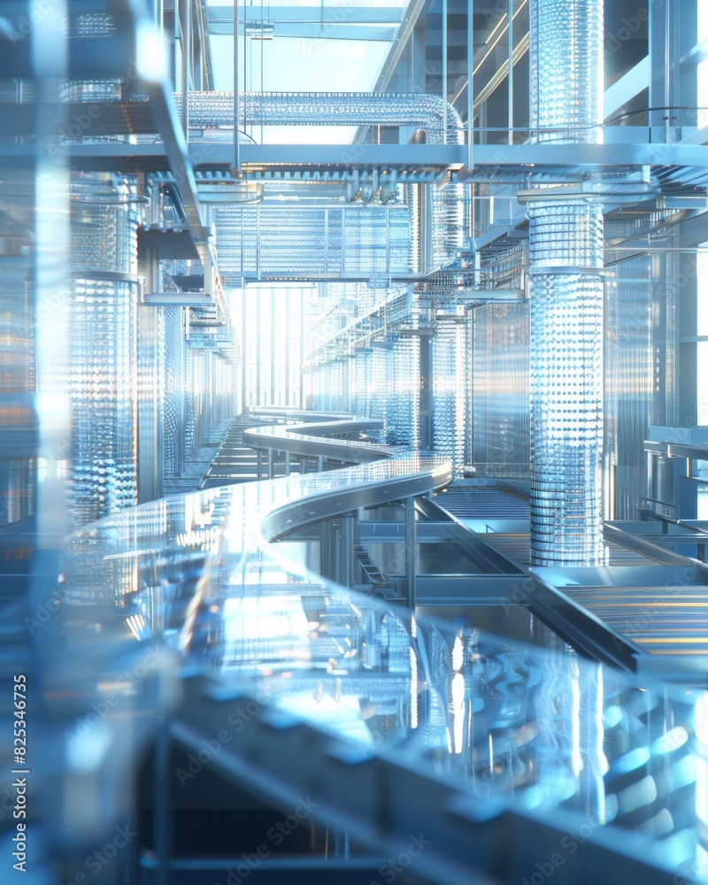 Aufkleber Celebrating National Manufacturing Day in a High-Tech Automated Factory with Advanced Robotics and Conveyor Systems