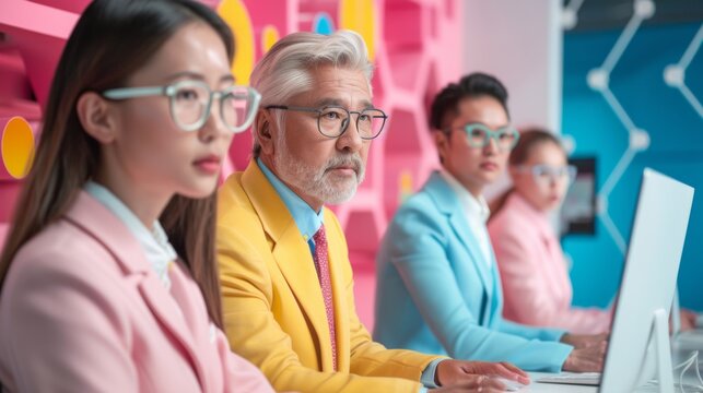 Diverse Cybersecurity Team Working in High-Tech Office: Asian, White, Hispanic Professionals During National Cyber Security Awareness Month