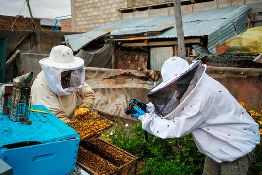 Photographer Capturing Beekeeper hard work