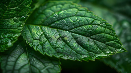 Fototapeta premium Close-Up of a Large Green Leaf
