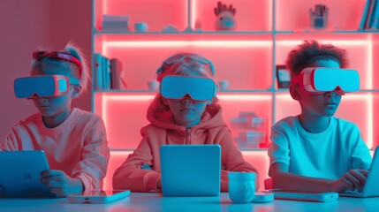 Multiracial Students Engaging in AR and Tablet-Based Learning in a Dynamic Classroom on International Education Day