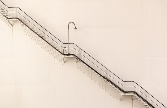 Metal stairs on a fuel storage tank