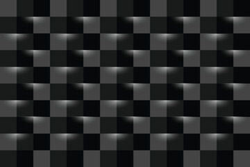 abstract 3d wallpaper. black and grey checkered background with white light shadow.