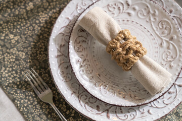 Top view at table served in luxury style