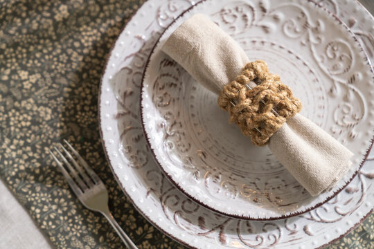 Top view at table served in luxury style