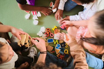 Children playing in the classroom