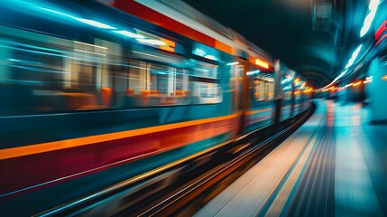 Fototapeta premium Side profile of a locomotive in motion, captured with cinematic precision and professional photography techniques.