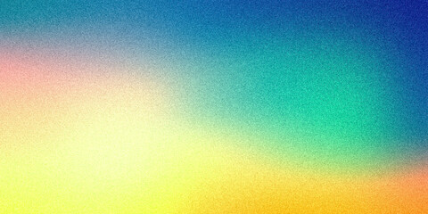 Fototapeta premium Abstract light blue azure yellow beige orange golden turquoise background. Multicolor blurred ultra-wide grainy gradient. Perfect for design, banners, wallpapers, templates, posters, desktops. Premium