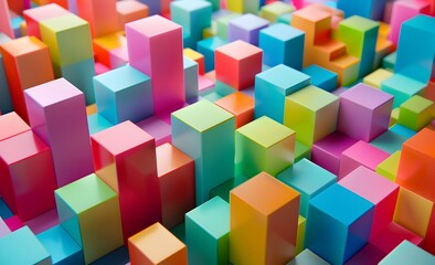 Naklejka premium Colorful 3D abstract background with geometric shapes and lines for creative design, illustration, concept art or presentation template 