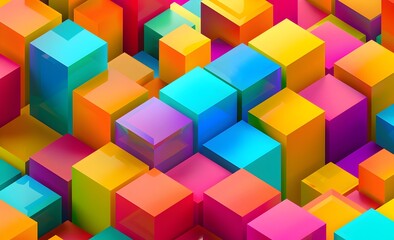 Obraz premium Colorful 3D abstract background with geometric shapes and lines for creative design, illustration, concept art or presentation template 