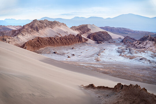 Sand dunes at Cordillera de la Sal, San Pedro de Atacama, Chile
