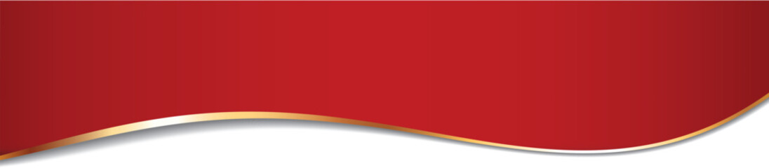 Obraz premium vector illustration of long red colored ribbon banner with gold frame