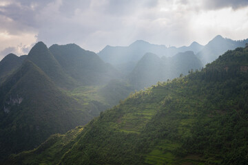 Aerial view of the Ha Giang motorbike loop in Northern Vietnam.