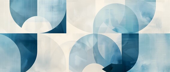 Geometric Abstract Shapes and Minimalist Contemporary Art Composition