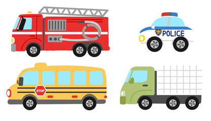 스쿨버스,경찰차,트럭,소방차 © 은주 장