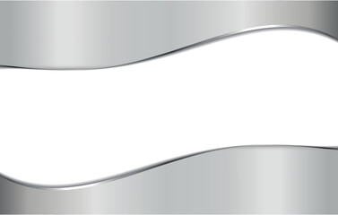 vector illustration of long silver colored ribbon banner with silver frame