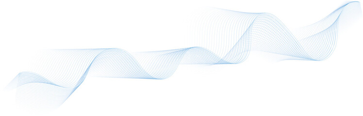 abstract vector illustration of blue colored wave lines - vector background