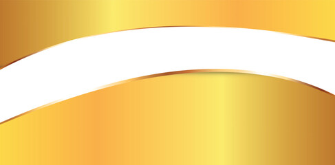 vector illustration of long gold colored ribbon banner with gold frame