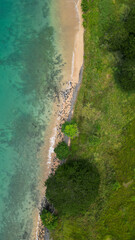 Aerial view from the governor beach at Sao Tome,Africa.