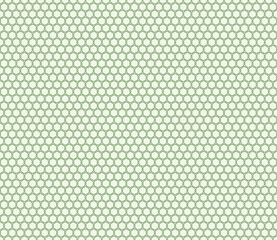 Vector seamless pattern. Green color on matching background. Bold rounded hexagons mosaic pattern. Regular hexagon shapes. Seamless pattern. Tileable vector illustration.