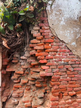 Brick wall falling apart