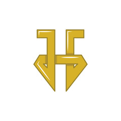JEWELLERY LOGOS, letter H sparkling diamond. logo modern sign template. solid color style.