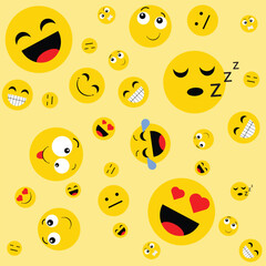 emoji trendy abstract pattern repeating vector illustration background