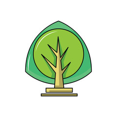 tree logo with unique illustrations. solid color style.