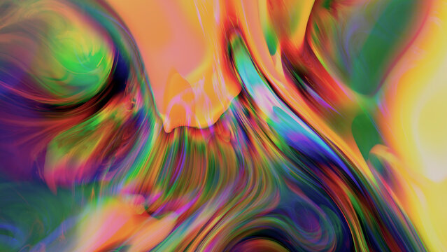 3D render of light refracting abstract glass surface