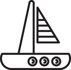 Sailing Boat Line Icon