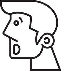 Amazed Man Face Avatar Line Art
