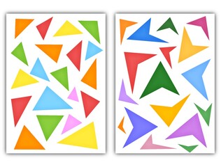 abstract illustration with multi-colored bright figures on a white background