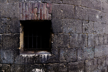 the jaille is pictured from inside the wall of the building