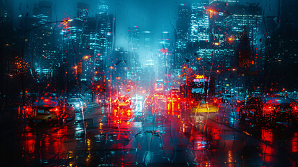 Blurry Night Cityscape