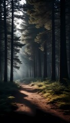 Obraz premium Morning in a pine forest