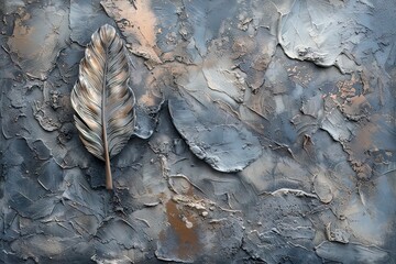 3 panel wall art, marble background with feather designs ,