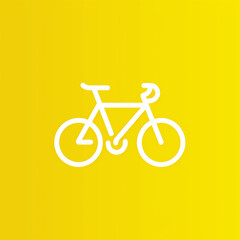 Fototapeta premium Bicycle Icon in Sunflower Yellow Gradient Minimalist Neumorphism Style