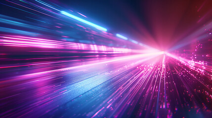 Fototapeta premium Abstract Neon Light Trails in a Futuristic Cyberpunk Style